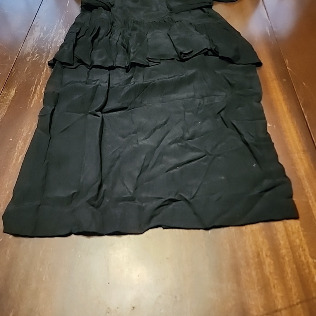Vintage 90s Wednesday Addams Addams Family Black With White Lace Rayon Dress 5/6