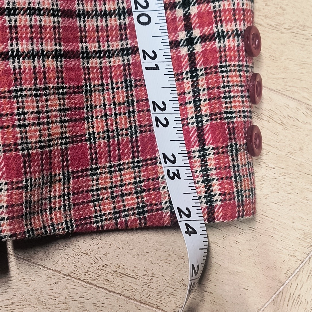 Vintage Pendleton Plaid Blazer Jacket 100% Virgin Wool Red Green Tartan Size 16