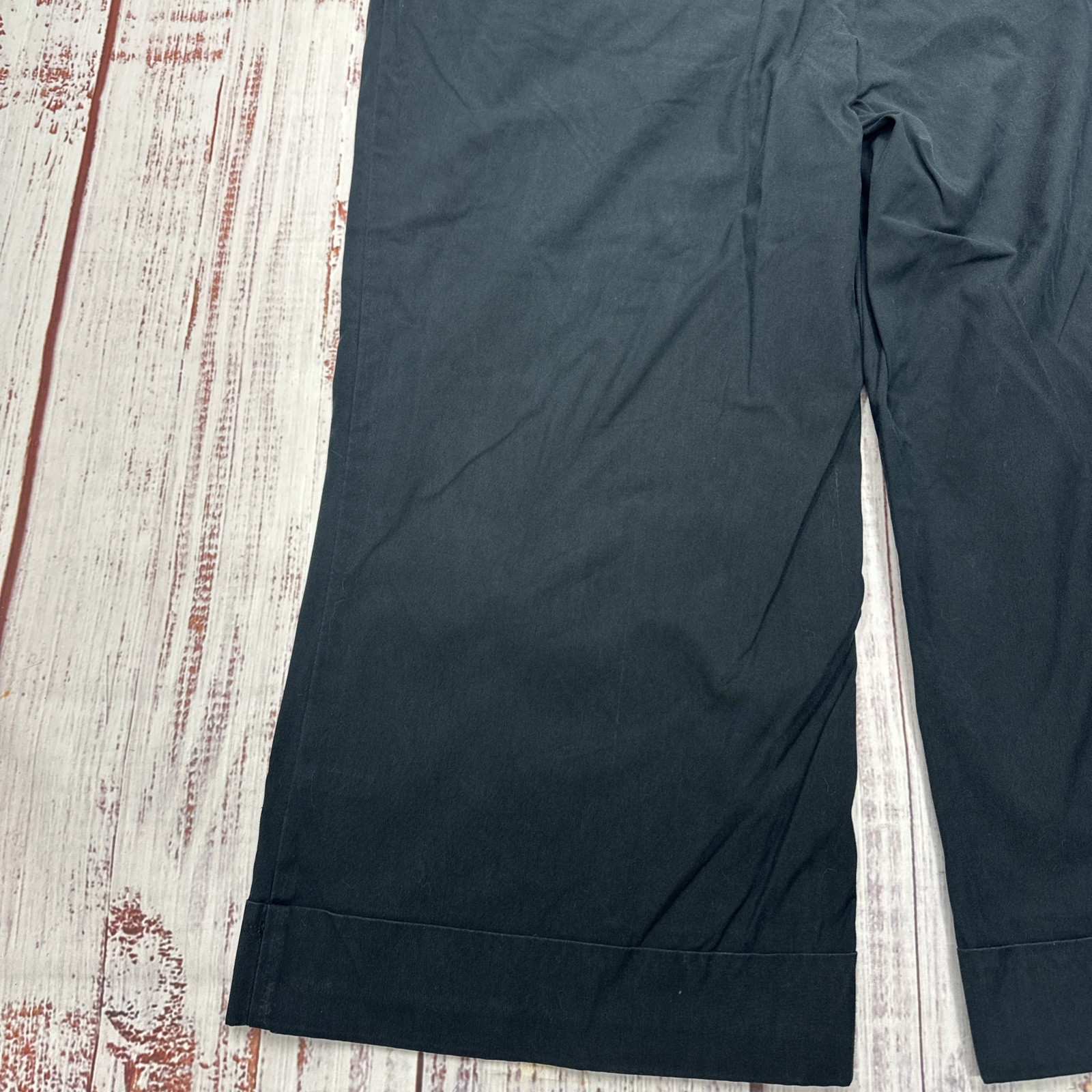 Vintage Y2K New York & Company Capri Pants Women’s Sz 12 Black Wideleg Stretch