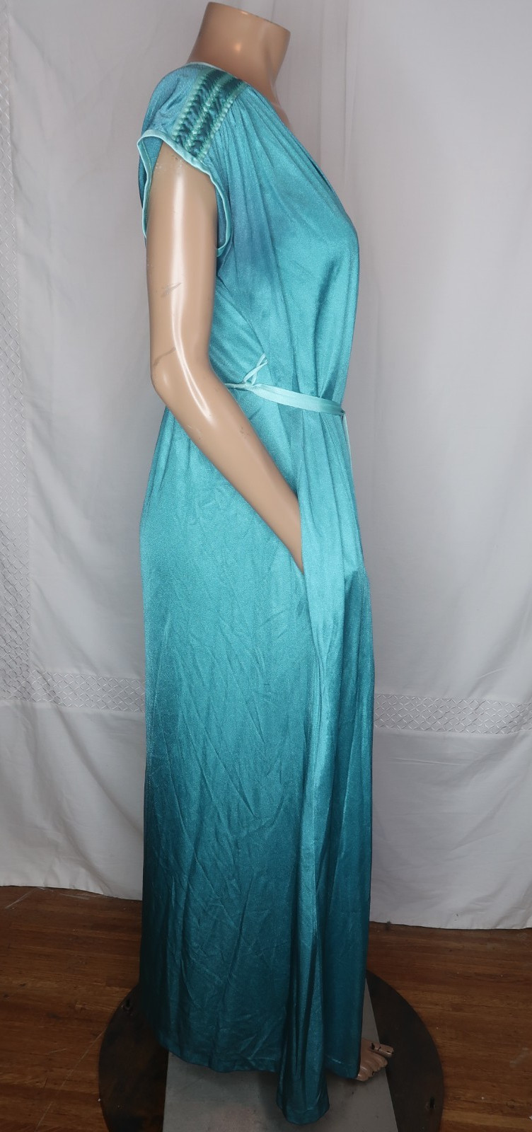 Vintage Blue Full Length Nightgown Robe Dutchess Individually Yours Jr 9 Girly