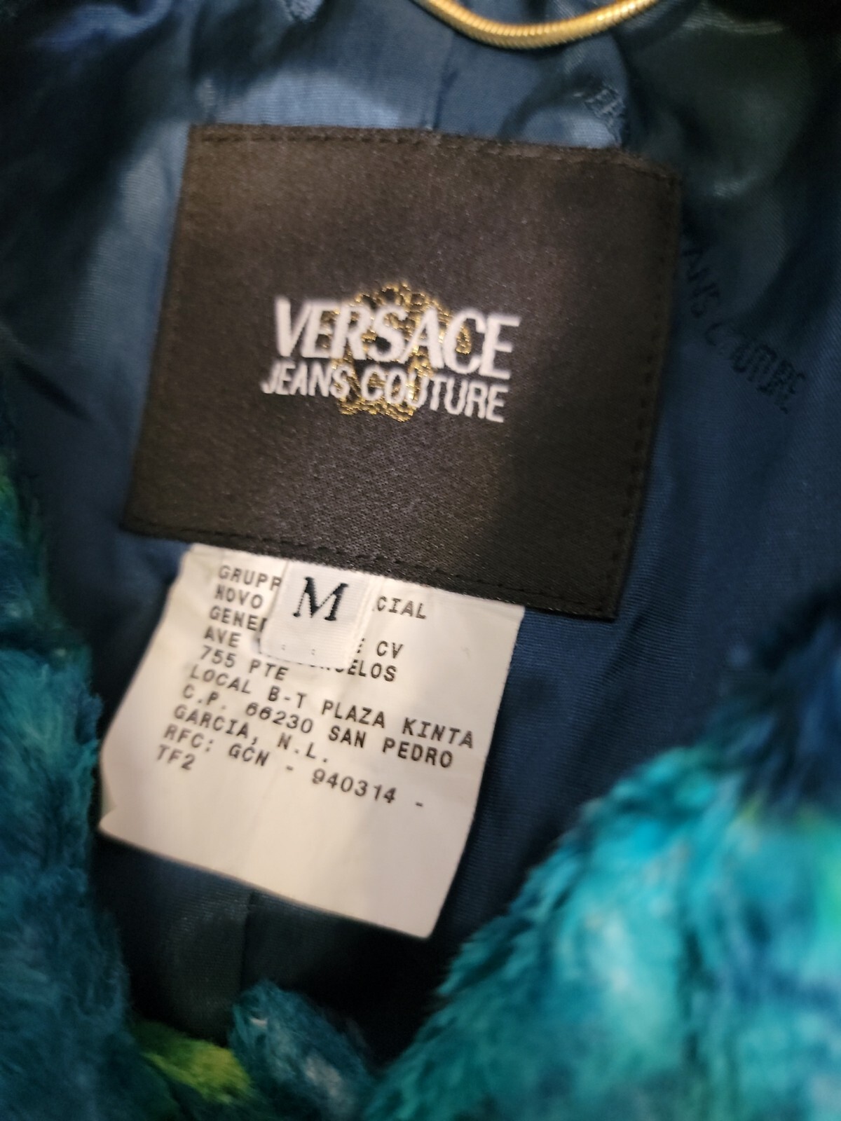 VTG ’90 Versace Jeans Couture Ittierre Plush Coat Made In Italy Size M
