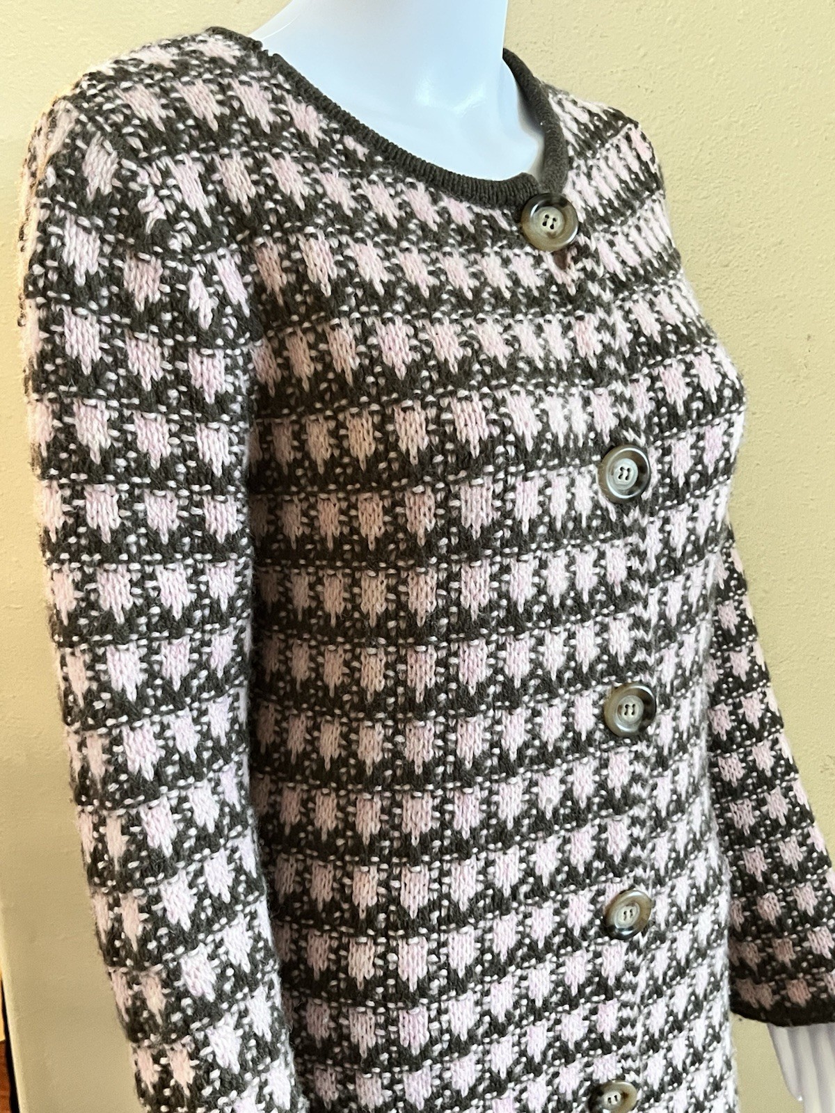 UNITED COLORS OF BENETTON VTG Y2K Size M 6-8 Pink Brown MIDI Coat Dark Academia