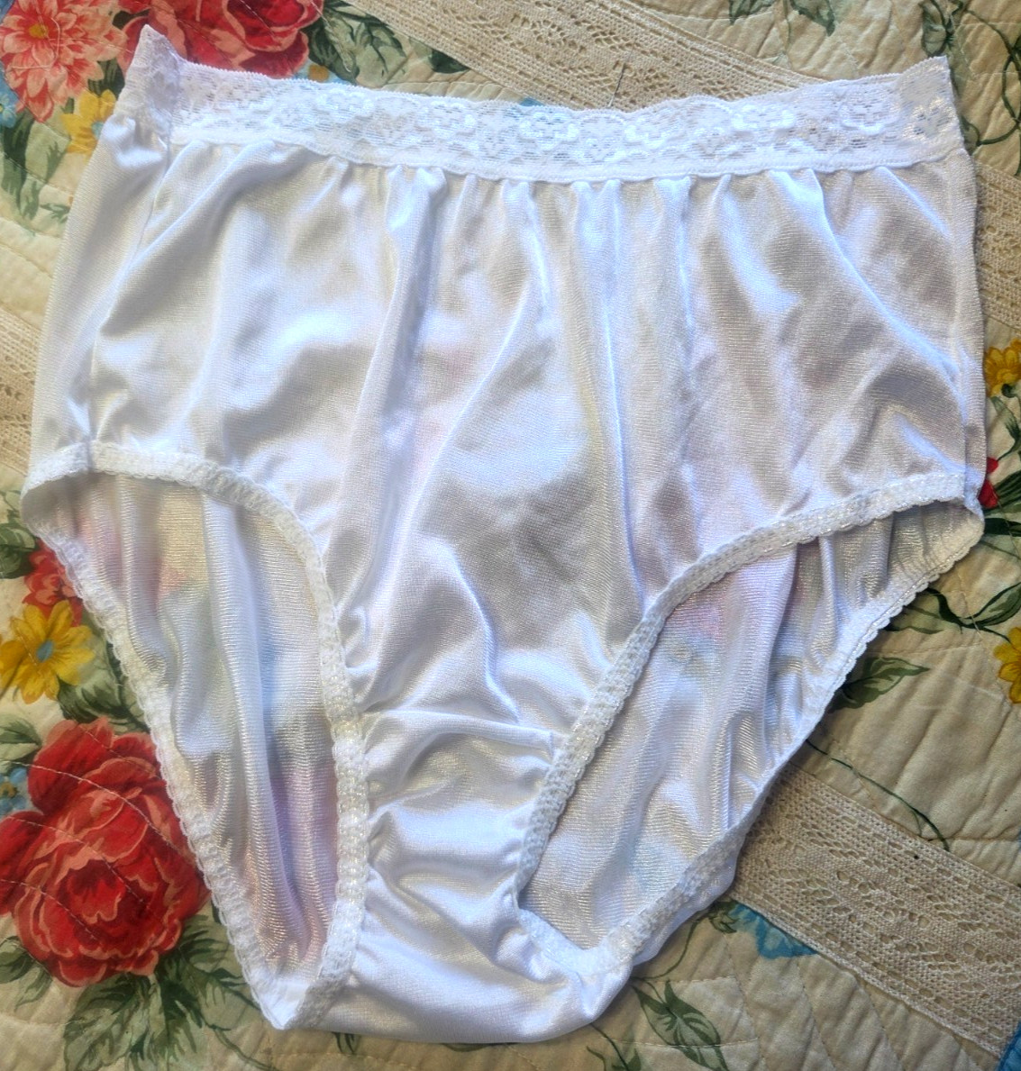 Vintage Fruit of the Loom White Nylon Panties RN 13765 Size 6 NWOT #7