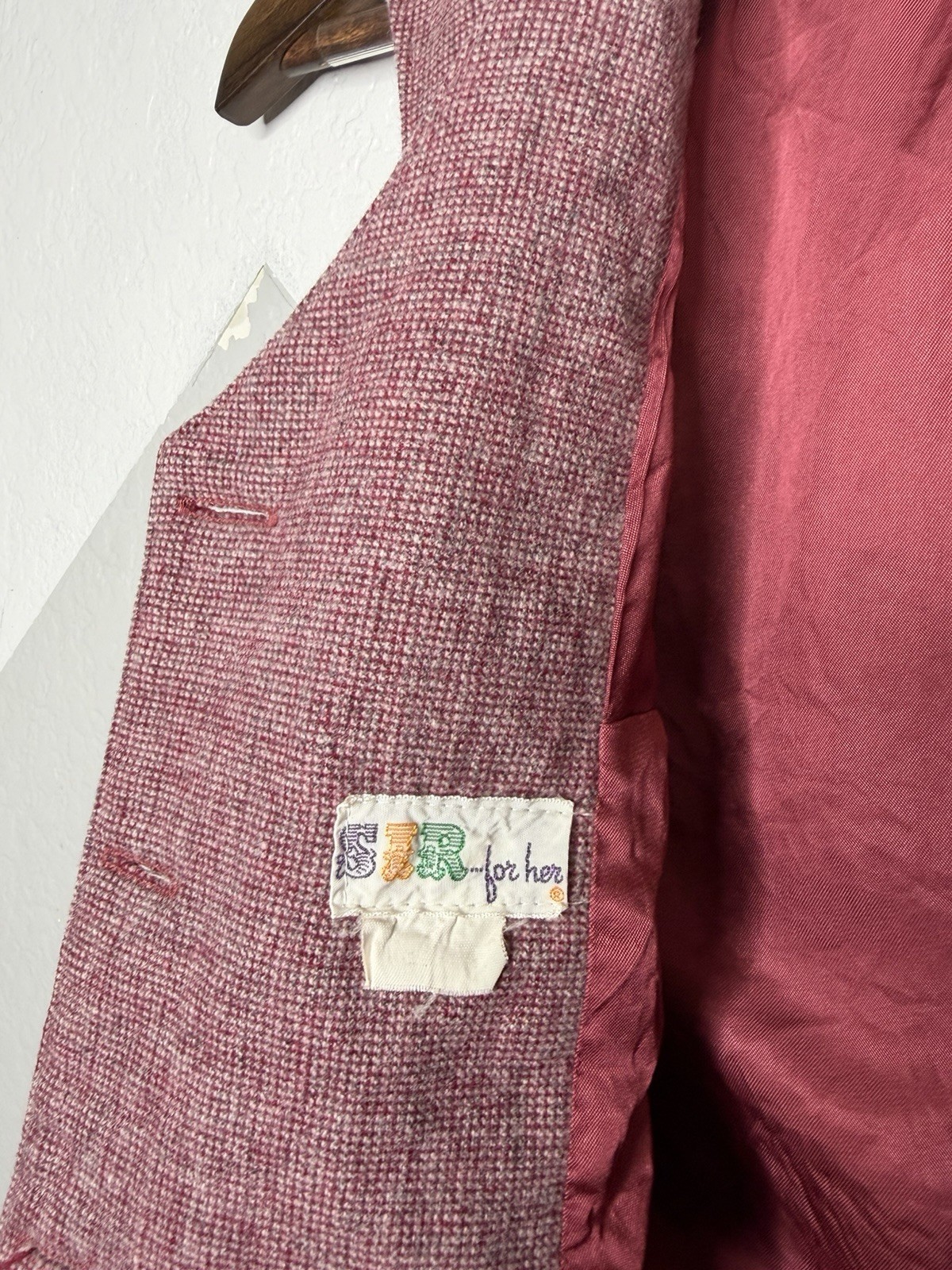Vintage 1980s SIR for Her Wool Pant Suit Vest Set Burgundy Women’s 32×32