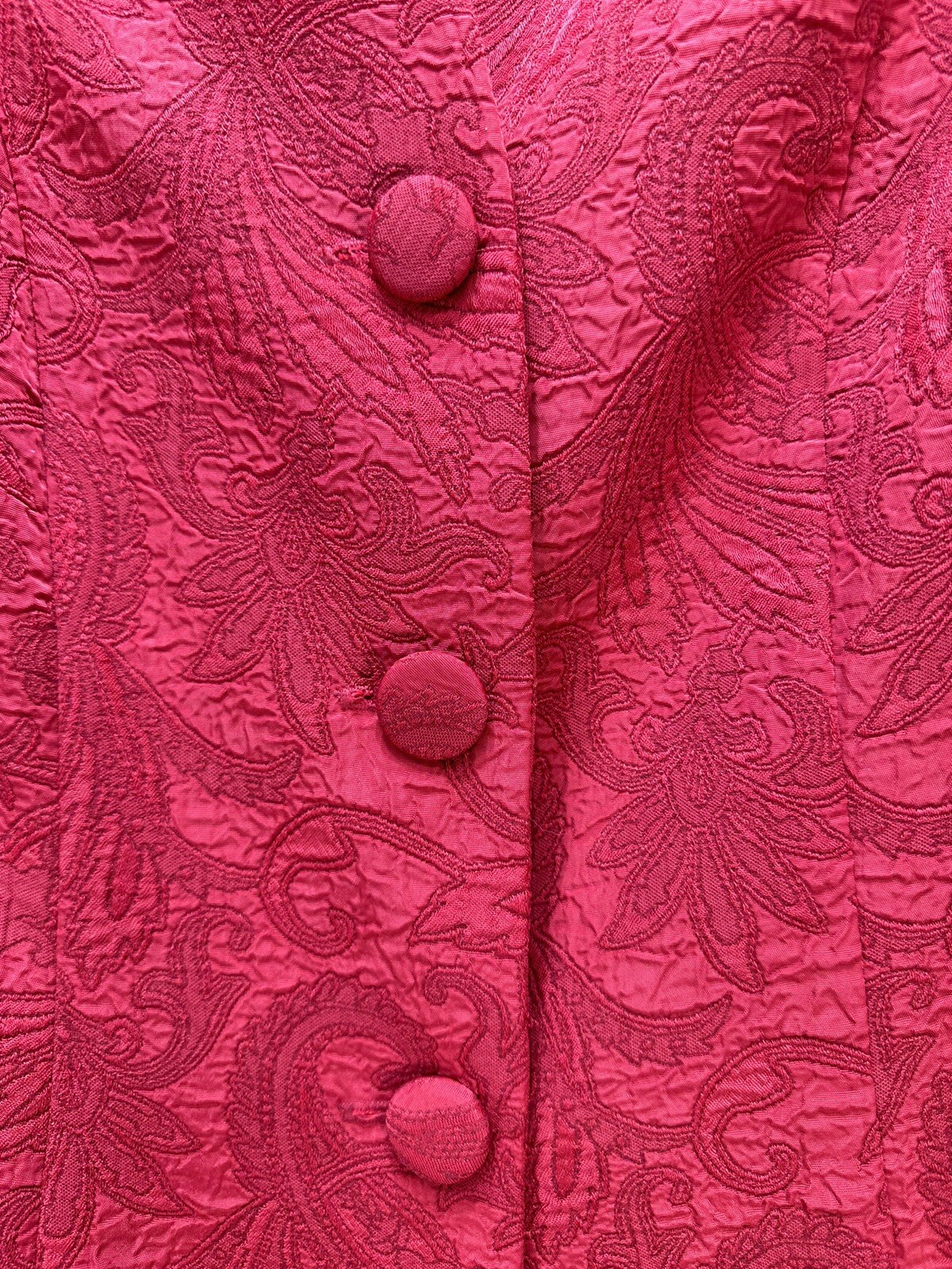 Miss Dorby Petite Skirt & Jacket Suit Set 2 PC Floral Red Size 12P Vintage