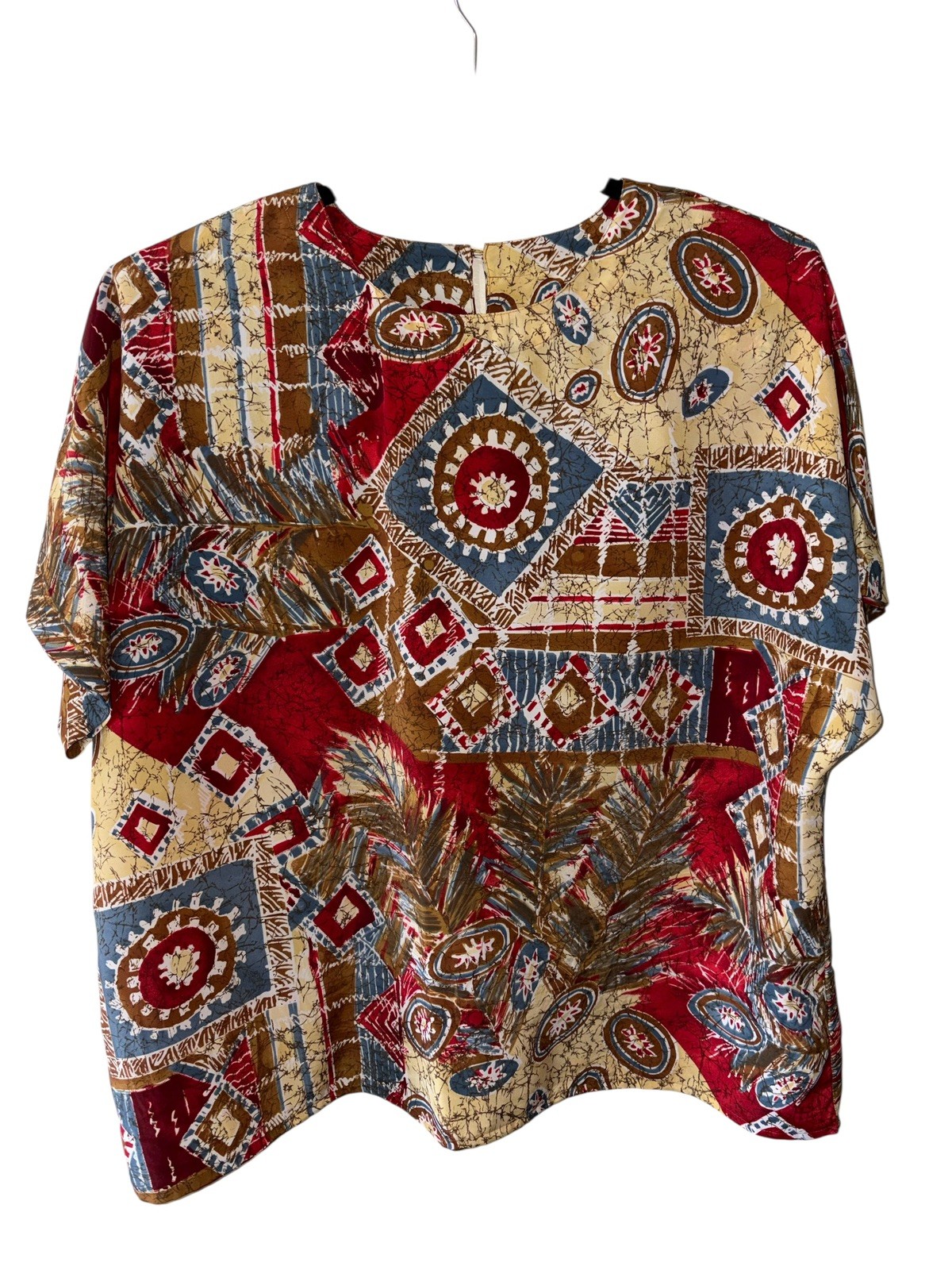 Vintage 80’S Nicola Geometric Printed Blouse Women’s 2X FREE SHIPPING