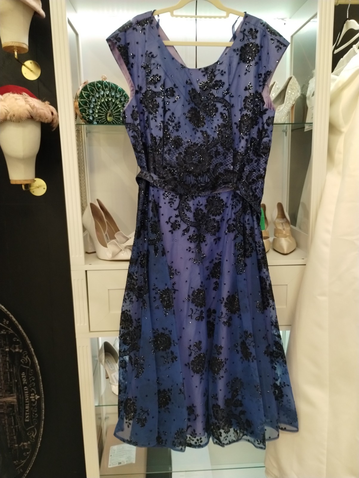 1959 Cobalt Blue Cocktail Dress Vintage w/ Tags – Never Worn – Excellent
