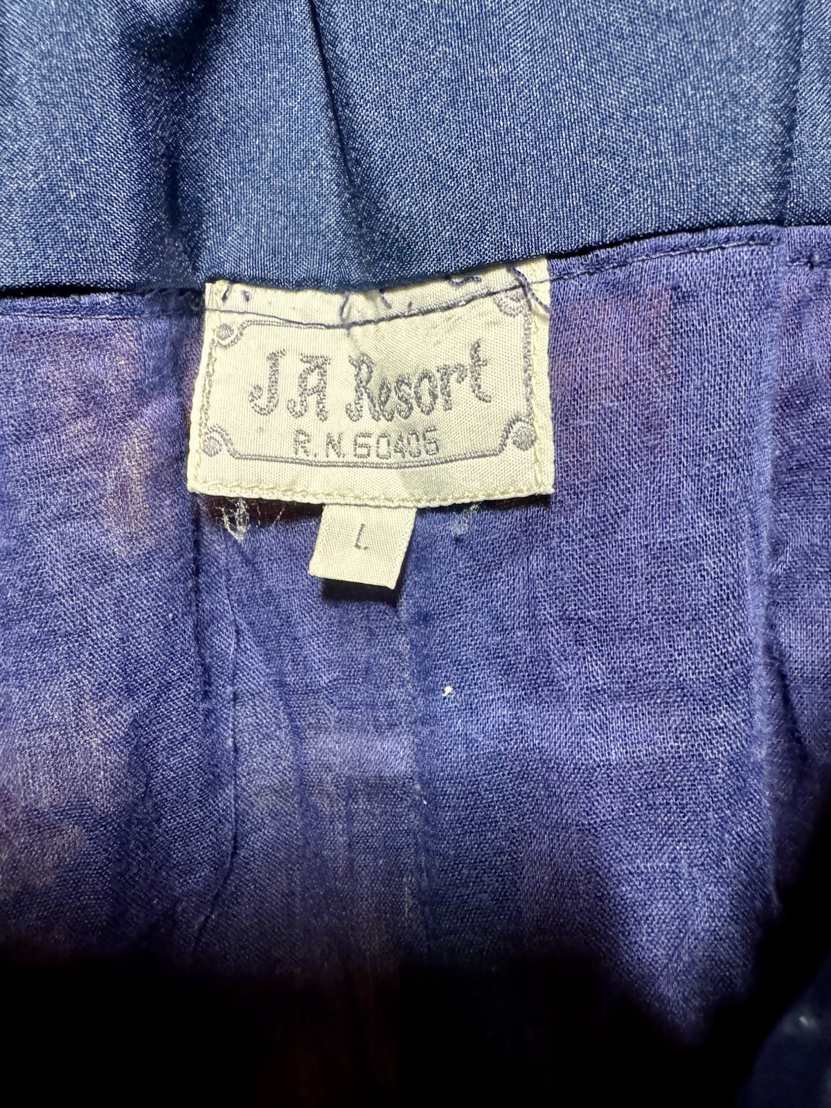 Vintage J.A. Resort Floral Gaucho Culotte Shorts Blue Rayon Look Women’s L