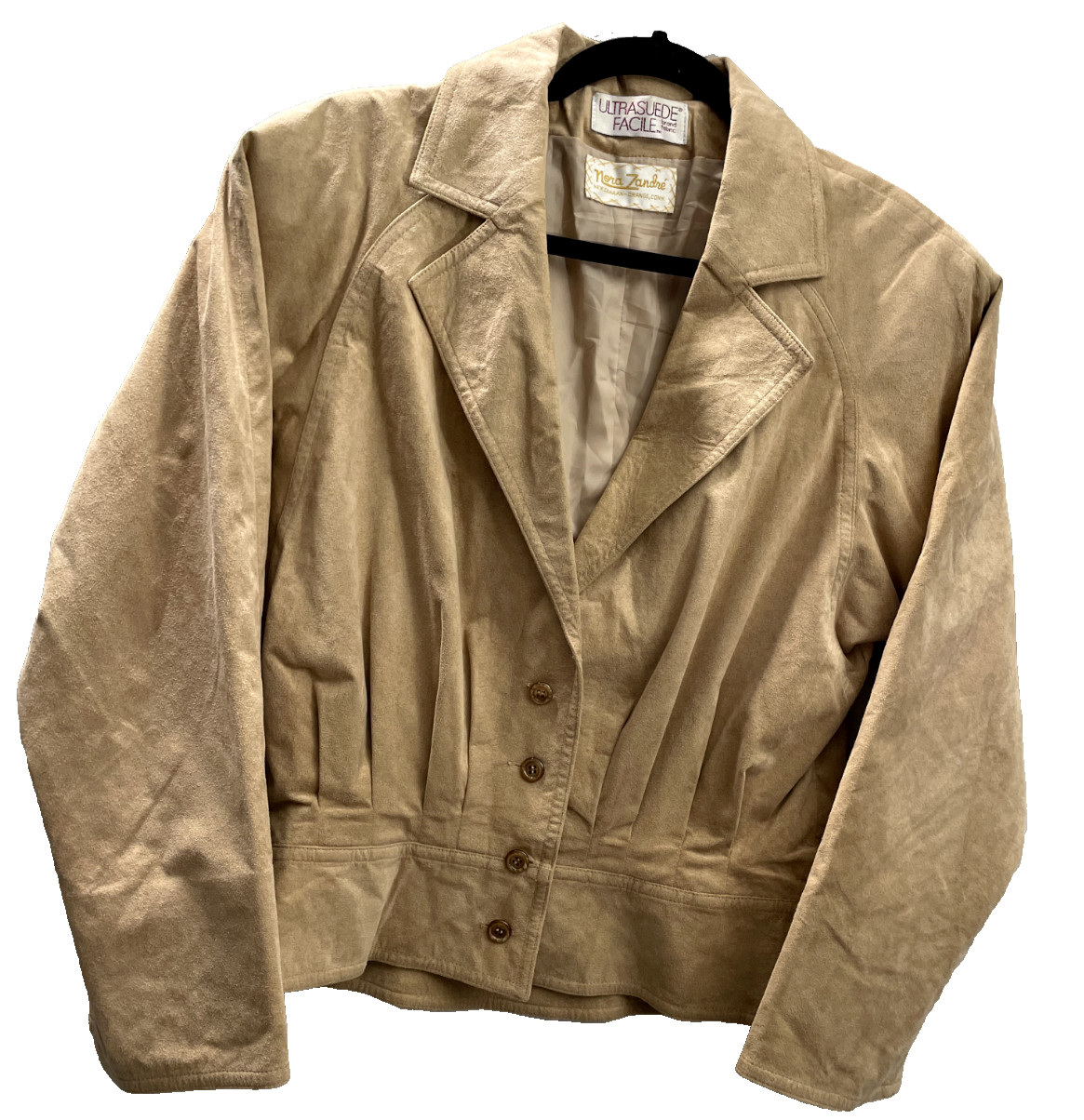 VTG Count Romi Ultra Suede Nora Zandre Jacket Coun Romi Blazer Sz 8 Beige Woman