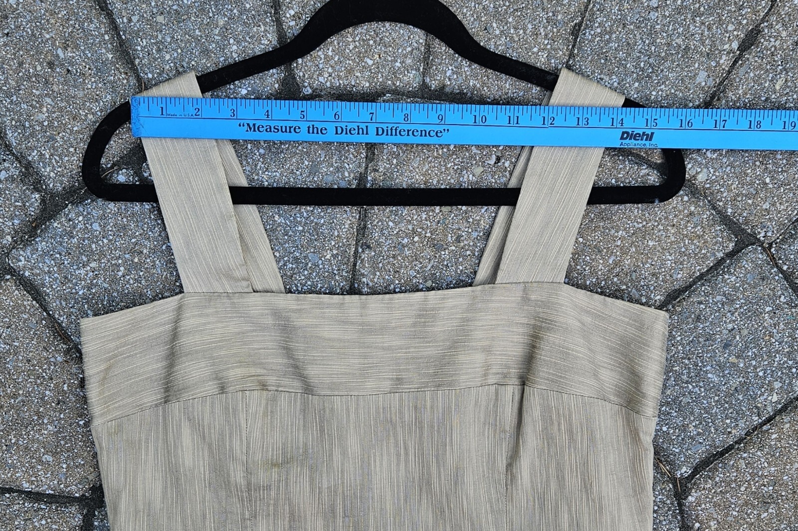 Anthropologie Golden Tan Sheath Dress Texture Square Neckline Chic Isabella Bird