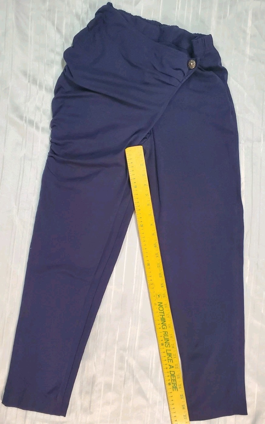 Vtg 80’s Fantaseas Collection Pants Juniors Size L Harem Ruched Flap Pants Navy