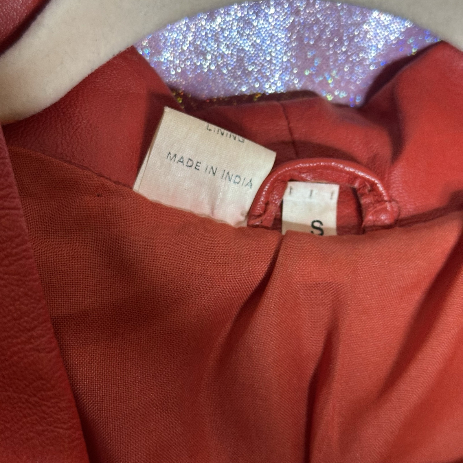 Vintage Vtg Genuine Real Leather Red Jacket Mini Skirt Power Suit 2 Piece Set
