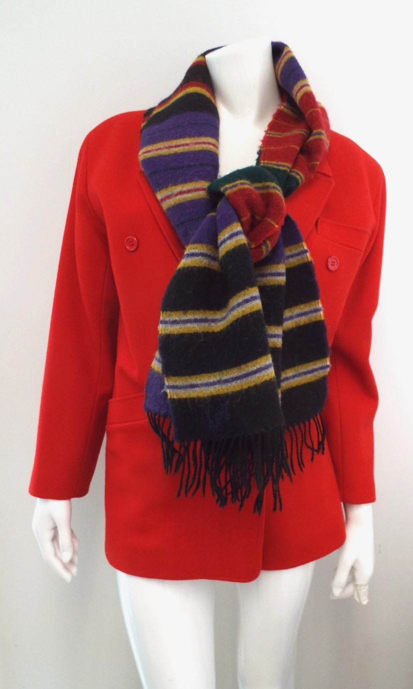 Vintage 1980s KENZO Wool & Cashmere Red Jacket Blazer Coat Size 38 Paris Lined