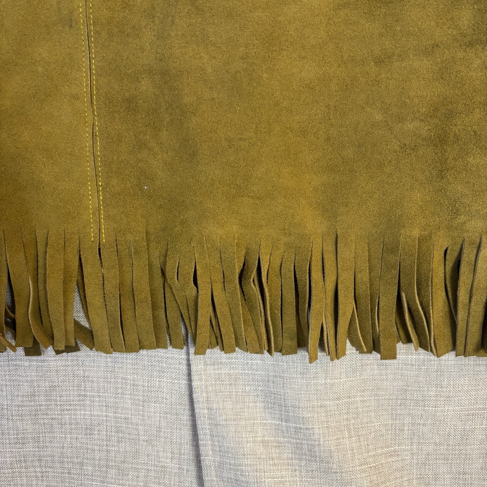 Vintage Gaitan Leather Fringe Vest Made Mexico Small/34 Western Boho Great Shape