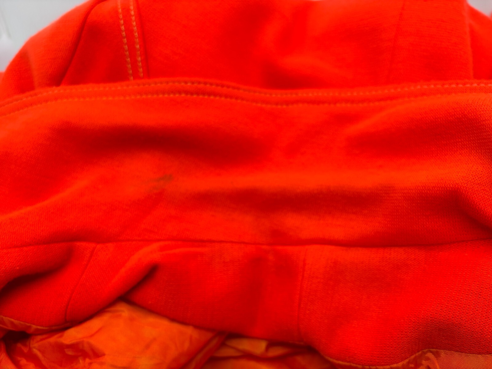 Vintage 1974-95 Womens Coat Size L-XL Orange Double Knit Buttons Tie Back Pleat
