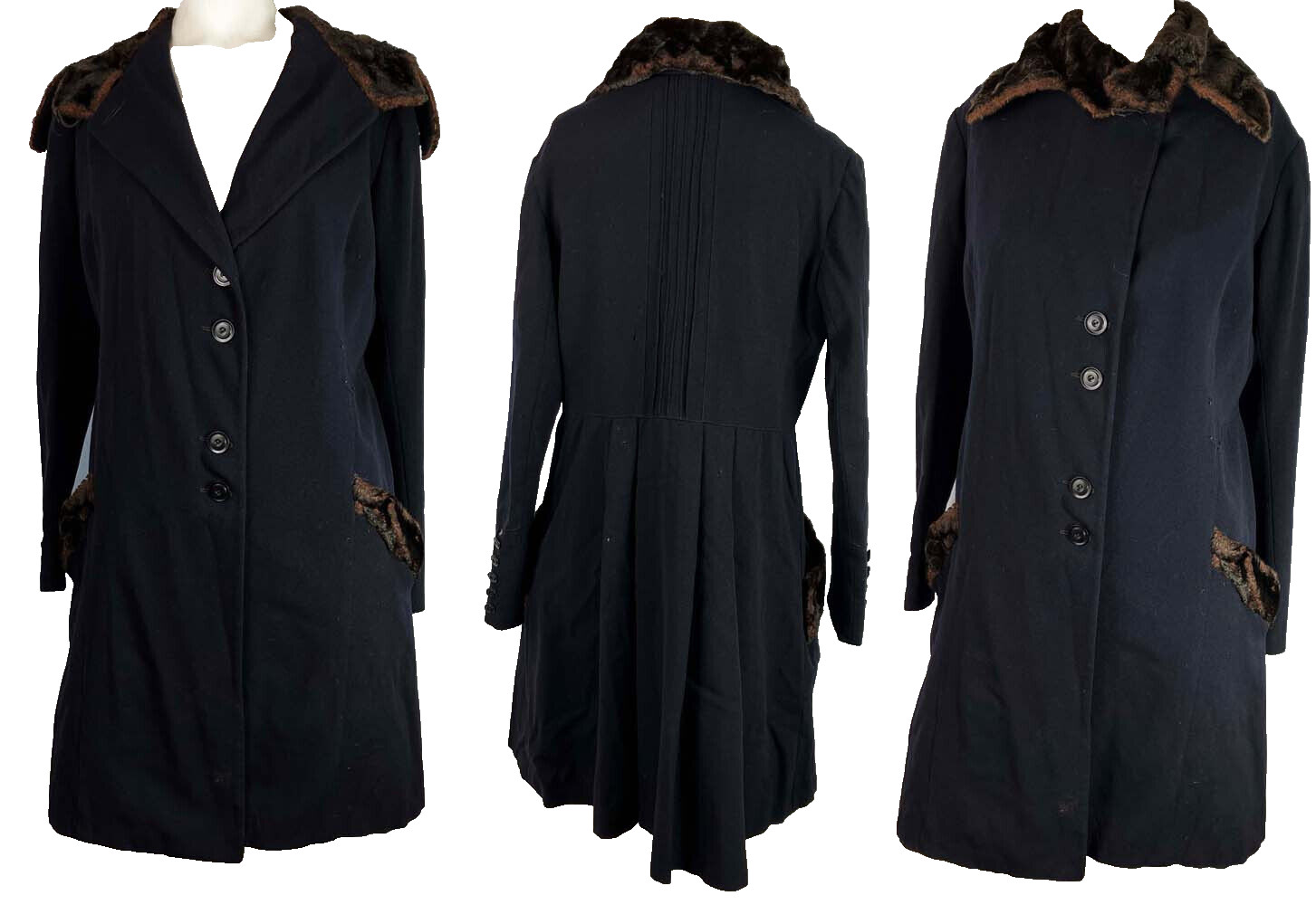 Edwardian Late Teens Suffraigette Coat Jacket 1910 1918 Navy