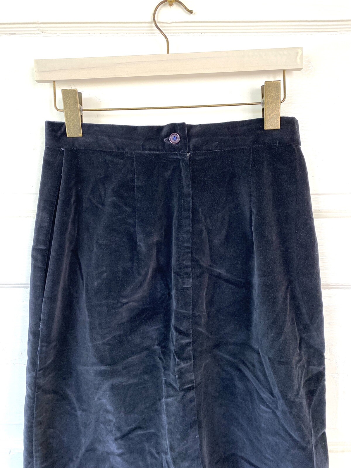 Women’s Vintage Chequers Midi Navy Blue Union Velvet Size 4 Skirt Dress