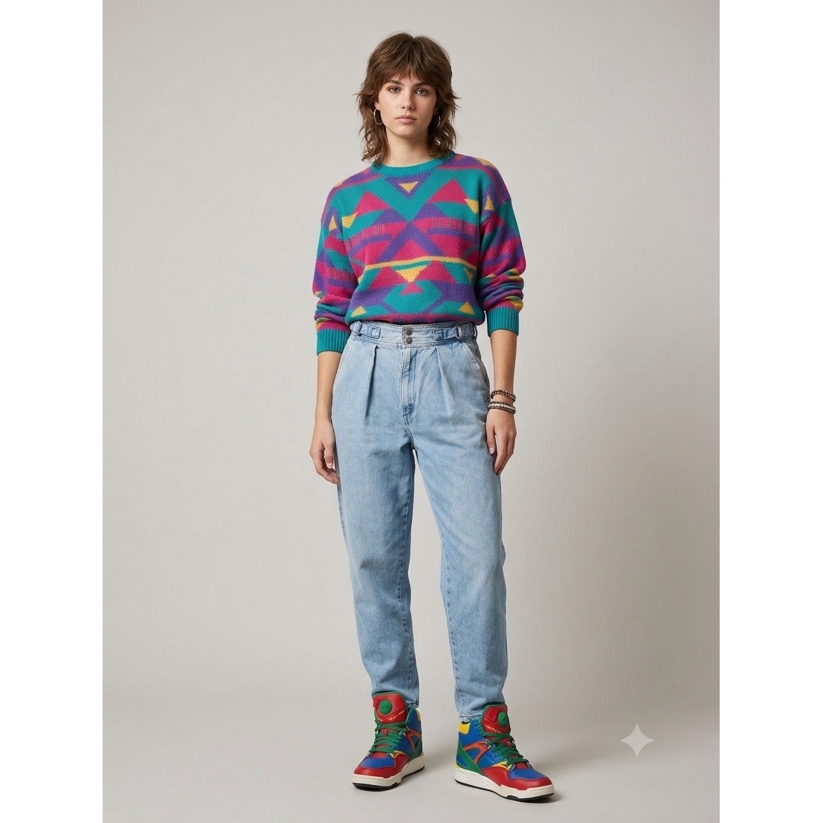 Vintage 1980s Blue Mom Jeans High Waist Pleated Tapered Leg Denim 28 Inch Waist