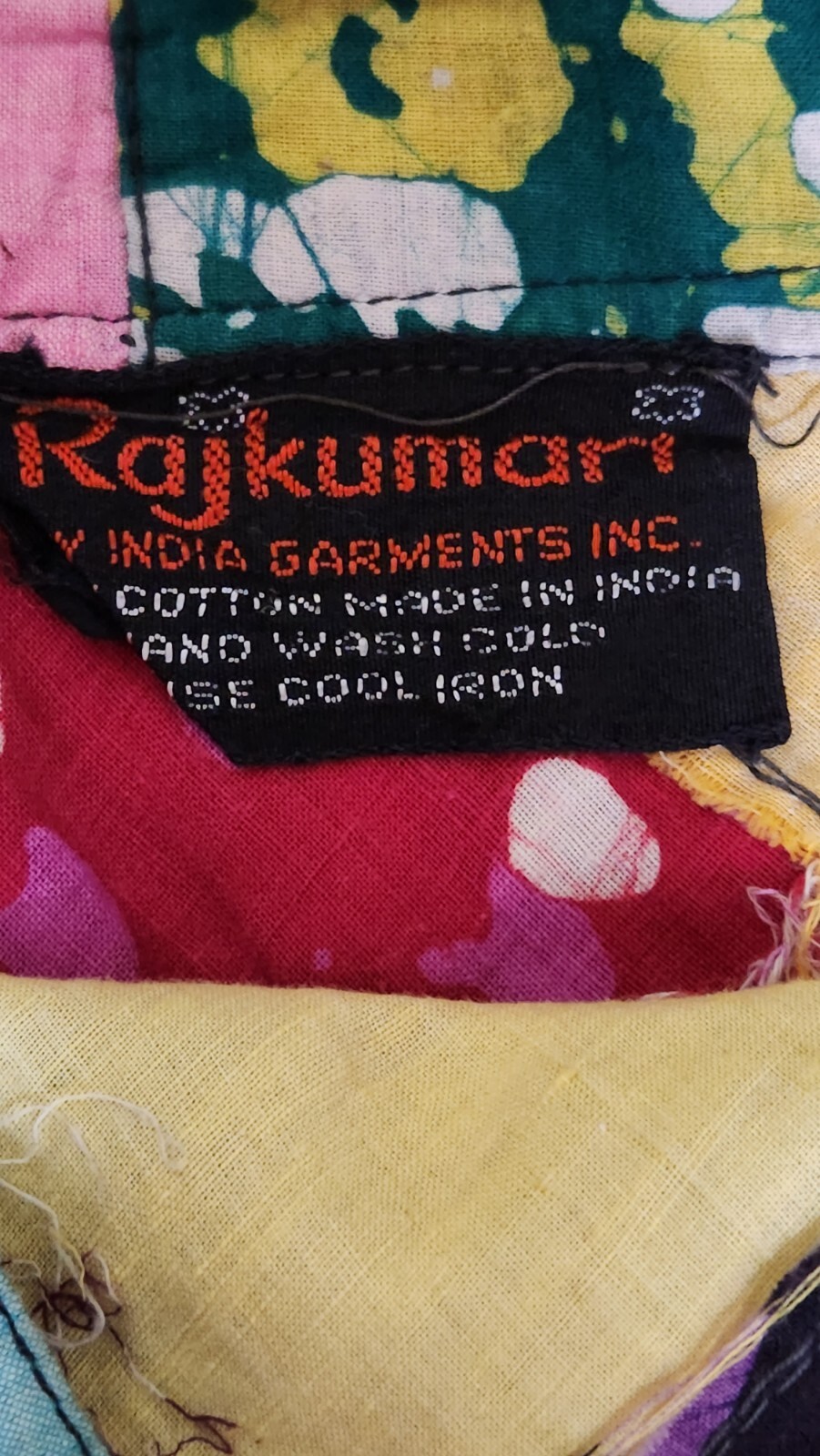 vtg 70s india COTTON PATCHWORK Skirt XS/S QUILT boho Hippie
