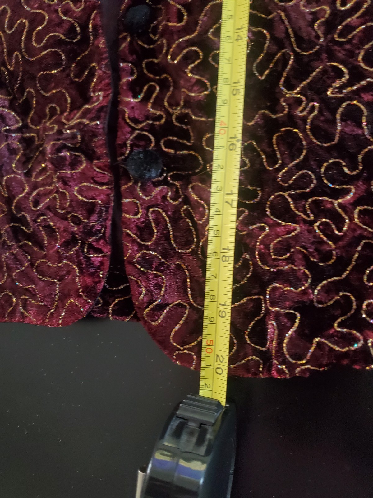 Vintage Norton McNaughton Velvet Burgundy Blazer Gold Detail Flashy Elegant