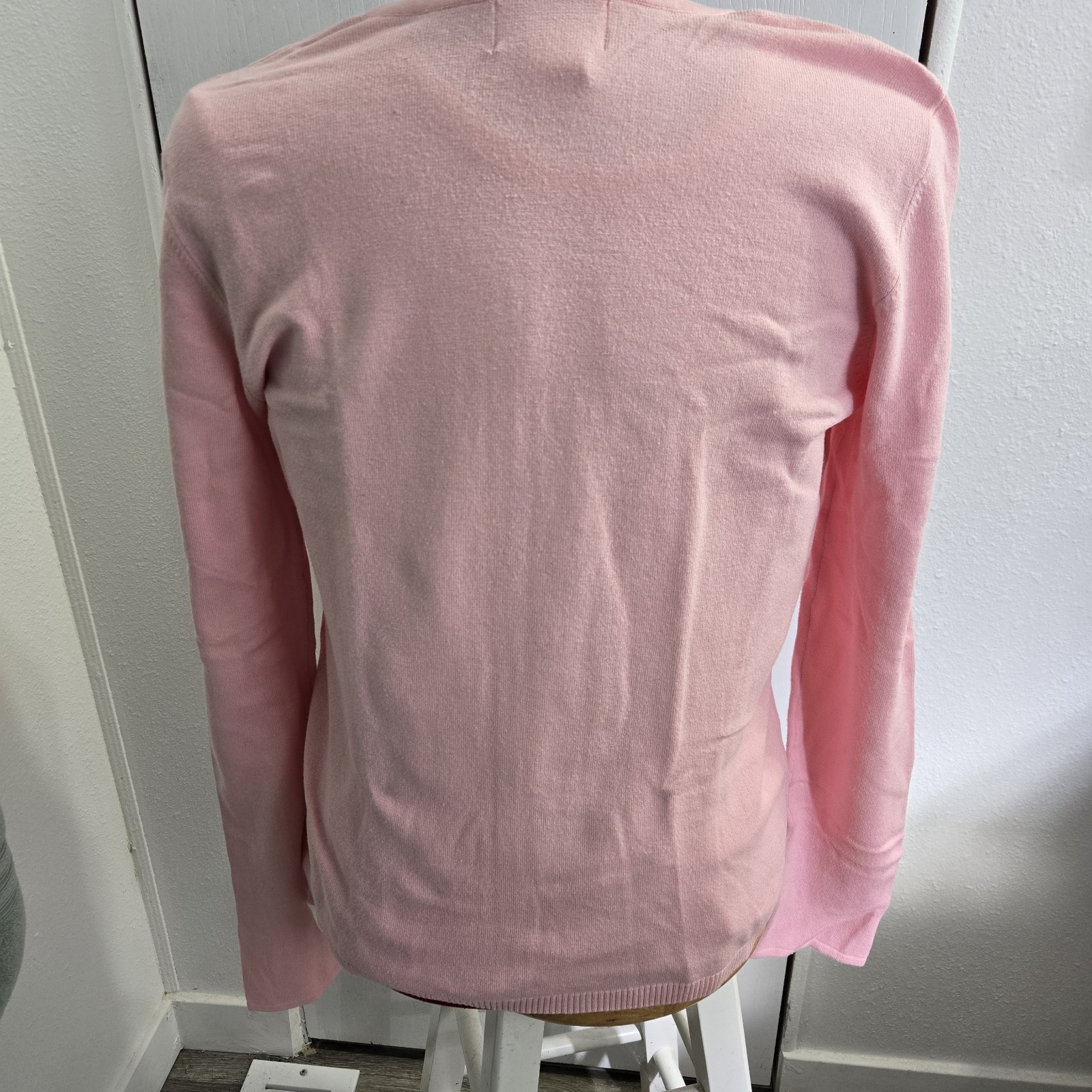 Vtg Chadwick’s Hong Kong Beaded Embellished Pink Cardigan Sweater Sz Large READ