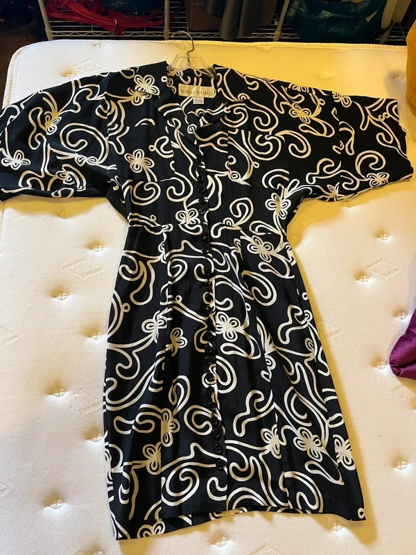 Vintage 1980’s Norma Kamali abstract print dress