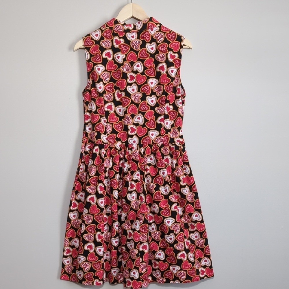 Vtg Style Fervour Modcloth Heart Cookie Dress Valentine’s Day Retro Pinup Med Lg