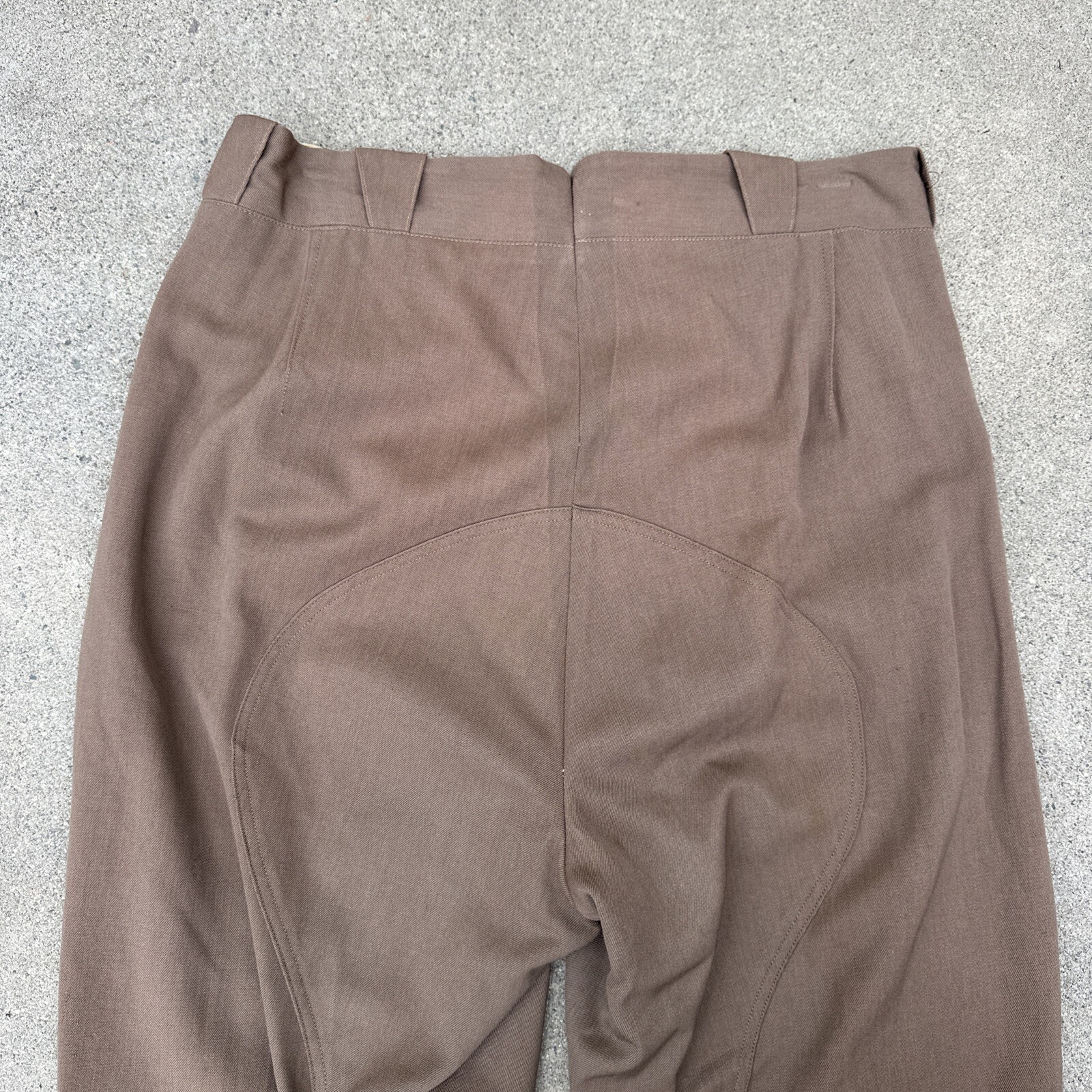 Vintage 1930s 1940s Brown Side Zip Pants Trousers Sportswear High Waisted