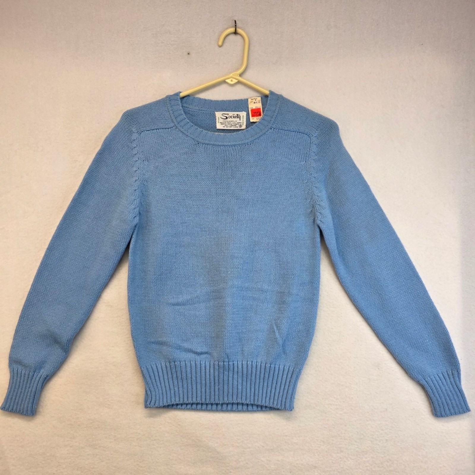 Vintage Society Pullover Sweater Sz S Blue Deadstock Preppy Layers Office Golf