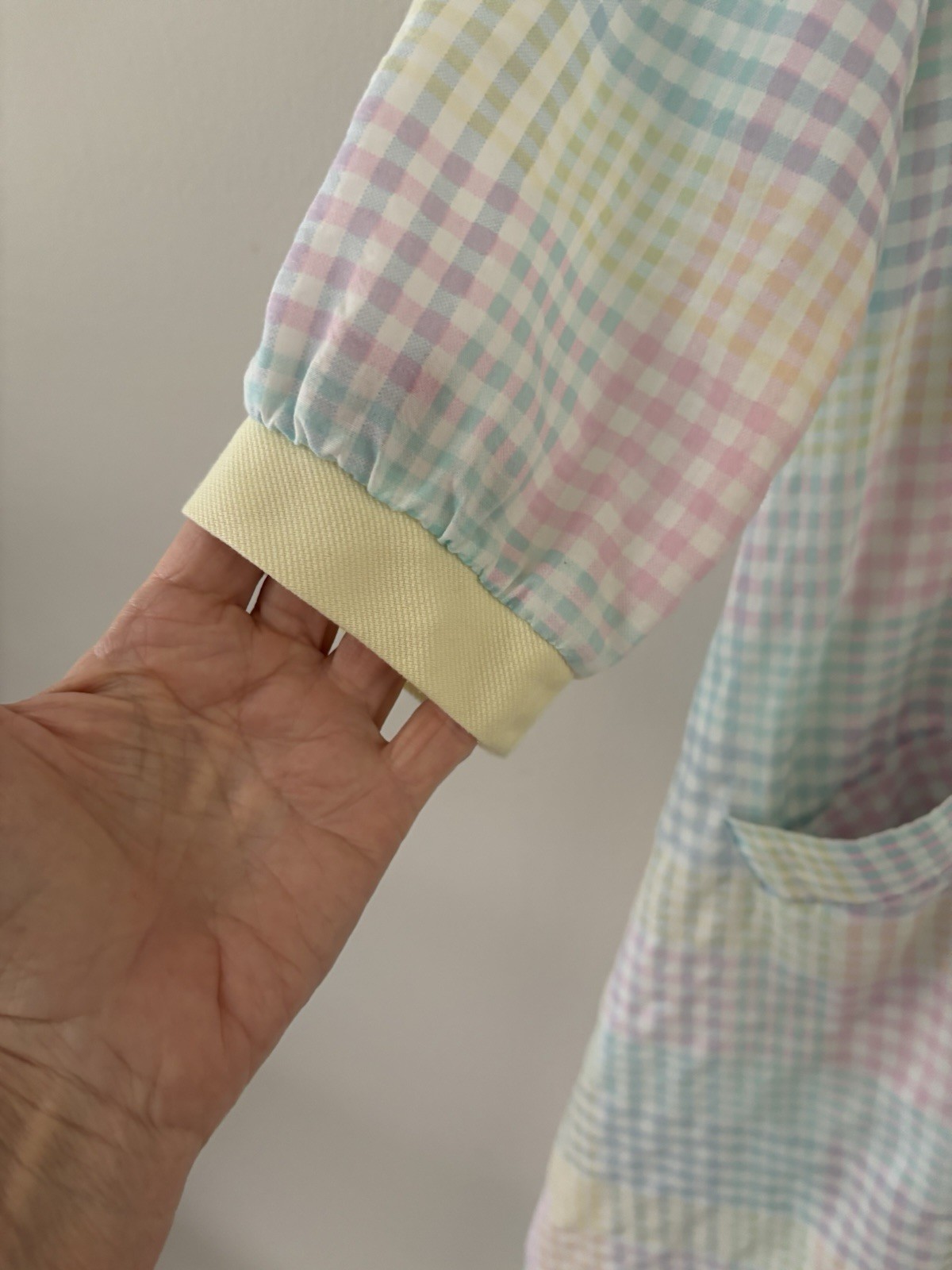 Vtg Flo Weinberg Original USA Pastel Check Plaid Maxi Robe House Coat M/L Zip