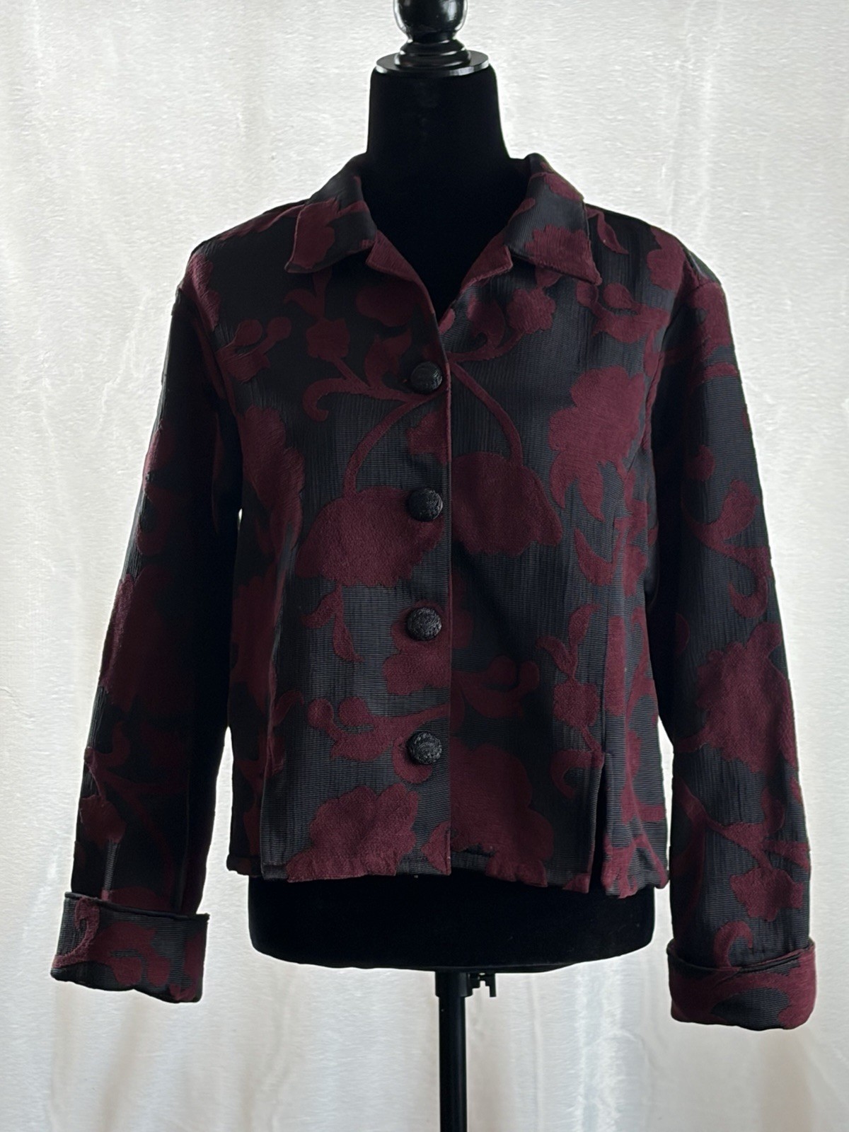 My Boyfriends Back Santa Monica VTG Floral Jacket Sz M Tapestry Ornate Buttons