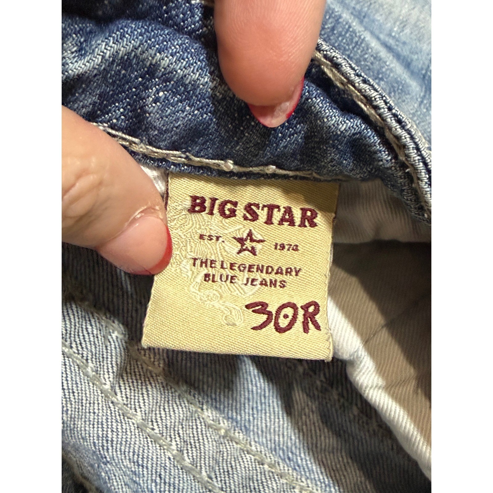 Big Star Y2K Low Rise Bootcut Jeans Womens 30 Embroidered Denim Blue