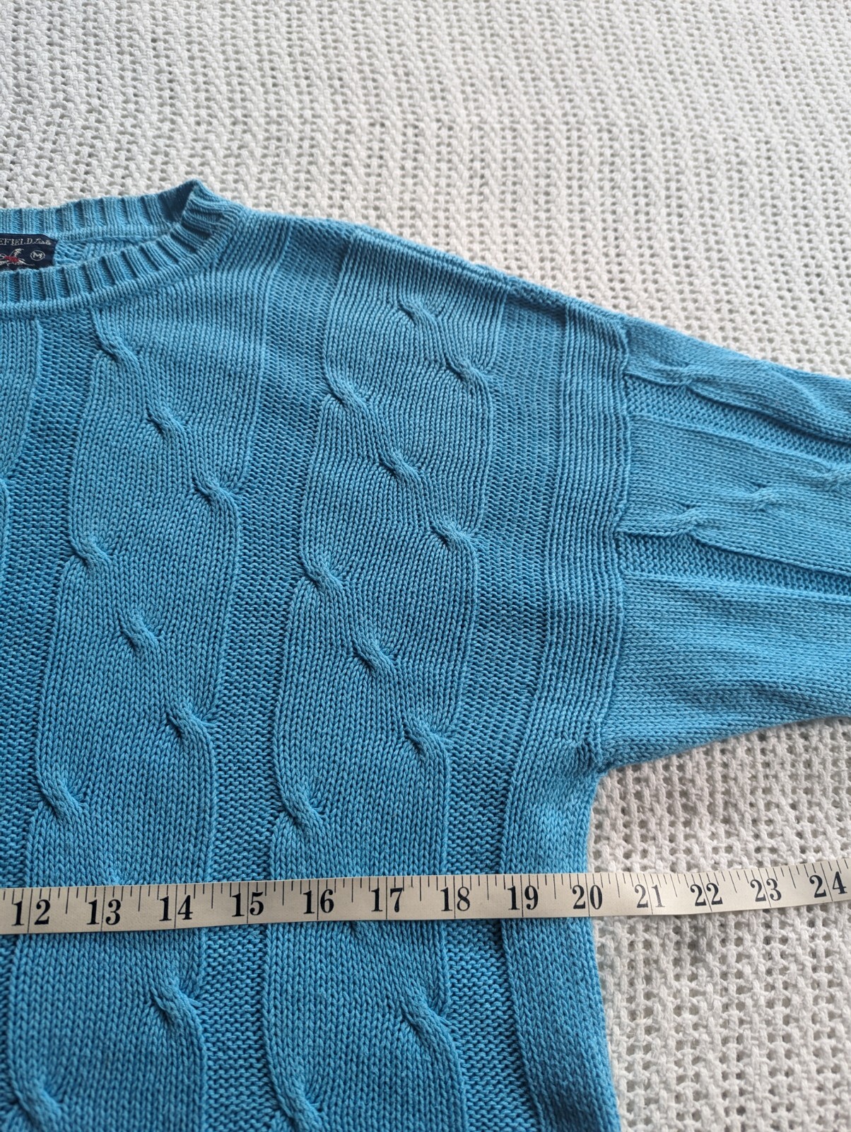 VTG Kenneth Gordon Cable Knit Sweater Women’s Medium Blue Pullover Textured