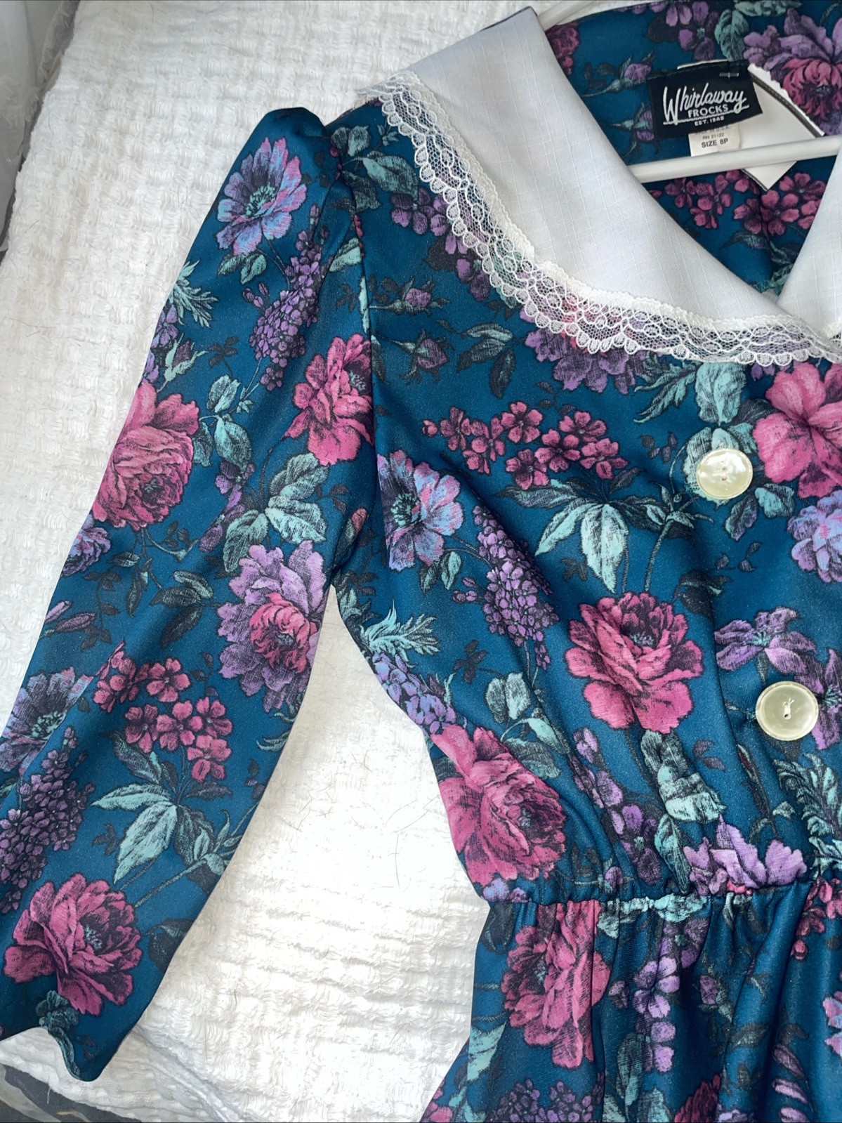 Vintage Whirlaway Frocks Floral Dress Set 8P Lace Collar Cottagecore