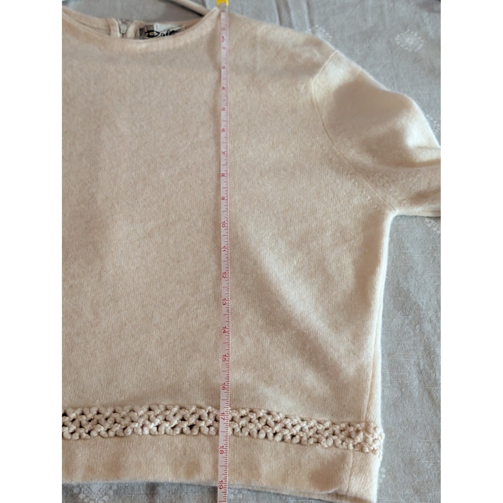 Vintage Dalton 100% Virgin Cashmere Sweater Women’s Medium Cream Knit Top USA