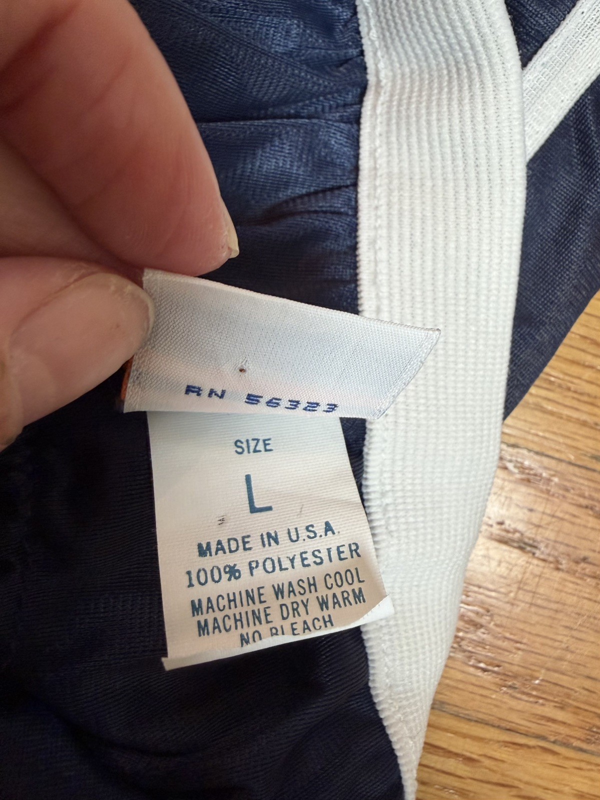 Vintage Nike Running Shorts Womens Size L USA Made Navy Blue Sheer