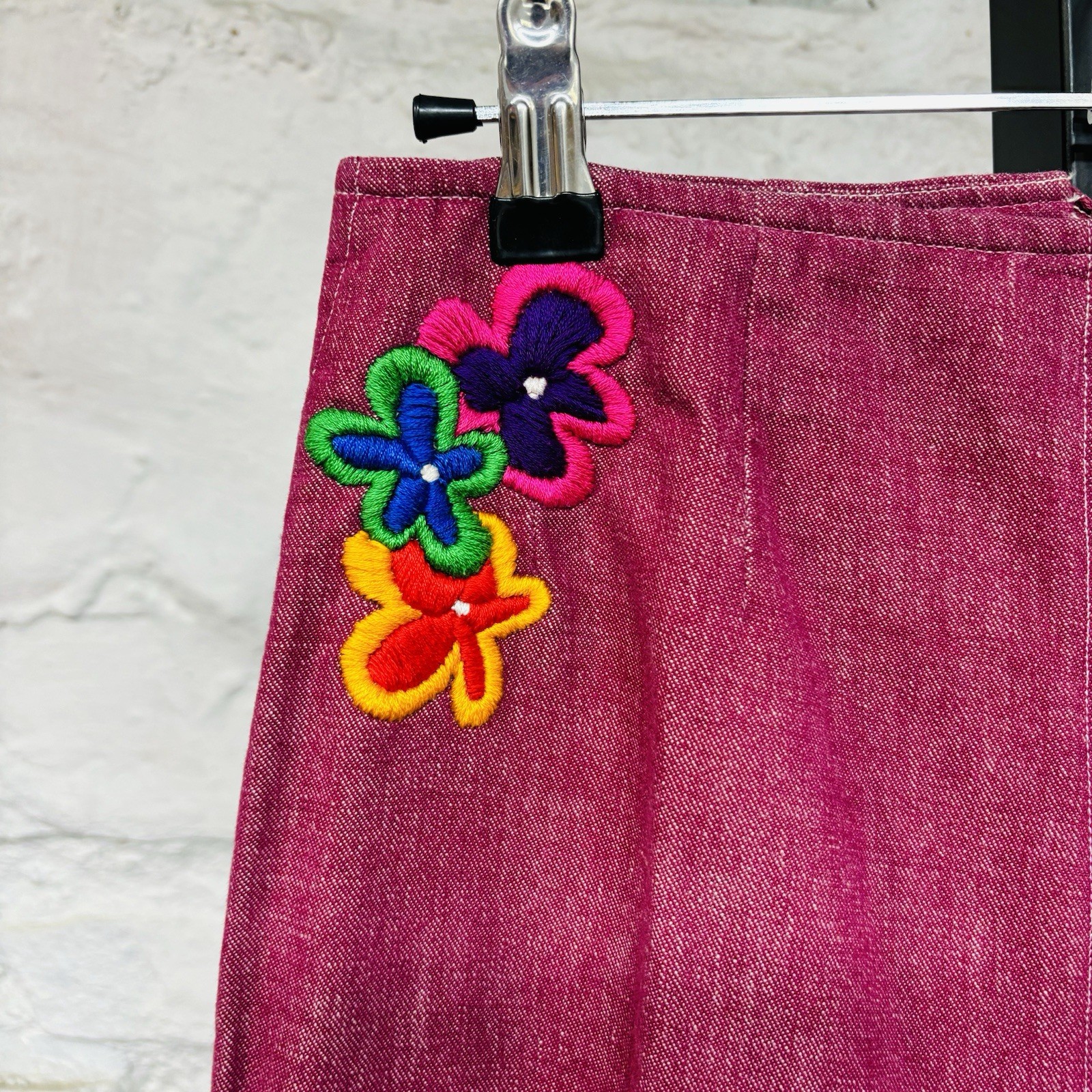 Vintage 60s Handmade Hippie 2-piece Set Bell Bottoms Flare Leg Embroidered OOAK