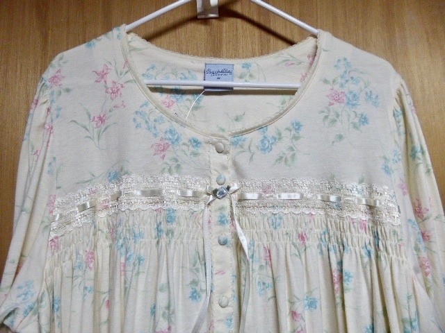 VTG NWT Cottage Core Nightgown Yellow Floral Lace Bow Long Women’s Sz 1X Prairie