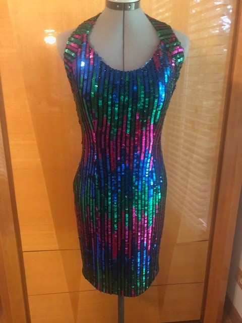 Vintage Disco Fully lined Sexy Sequin Dress Size 6 Party, Cocktail, Wedding