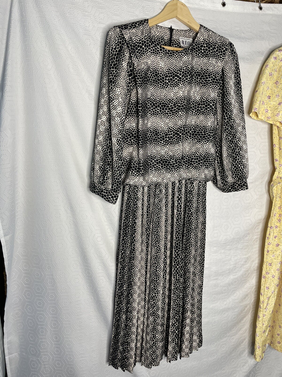 Lot Of 4 Vtg 80s Dresses Size 8 Leslie Fay VLP REO Resale Secretary A Line