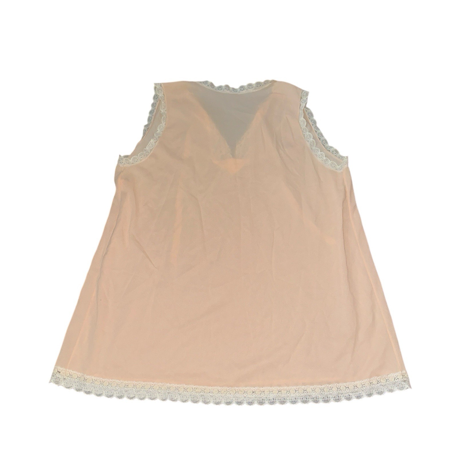 Vtg Sears Nightie Pink Peach Sleeveless Nylon Sleep Shirt Lingerie SIZE 32-24