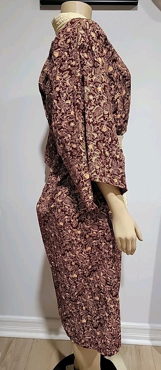 Vintage The Ritz-Carlton „BALI” Resort & Spa Belt Robe Brown Cotton Printed #01