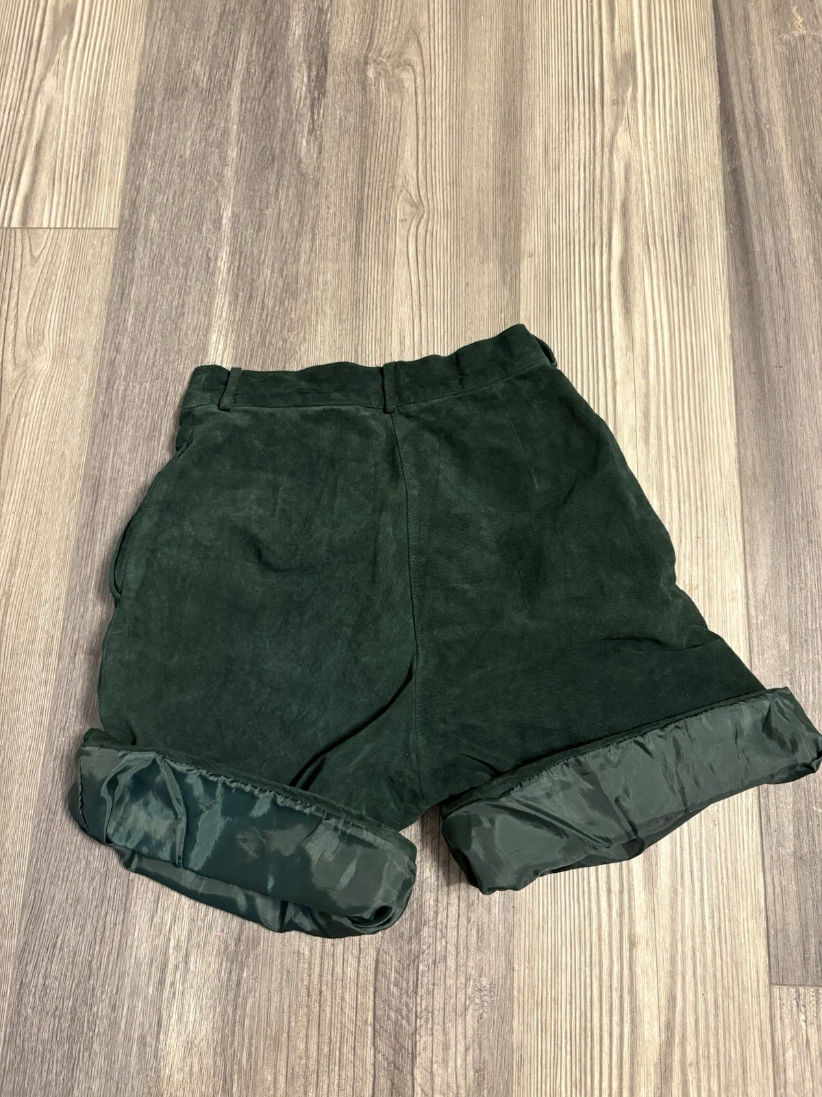 David Hollis Vintage Suede Shorts Size 10 Dark Green Dark Academia Indie Sleaze
