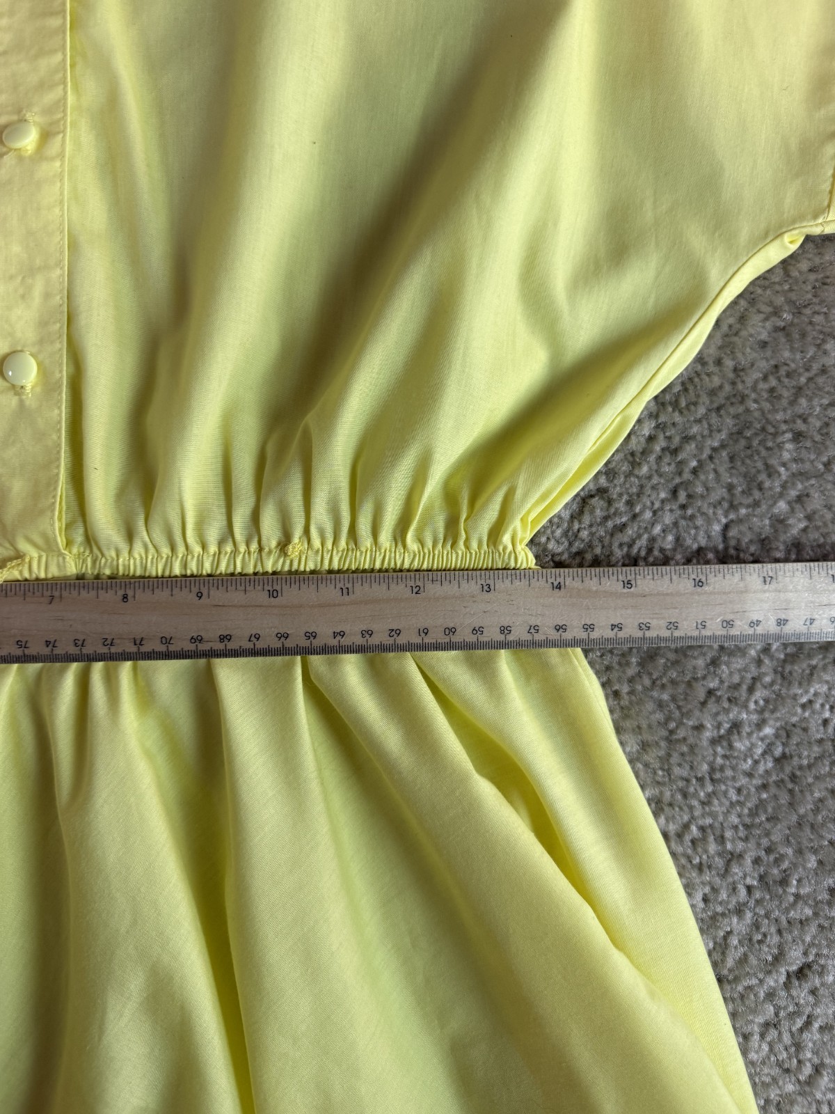 Vintage The American Shirt Dress 80s Yellow 50s Style fit & flare Size 8 M F728