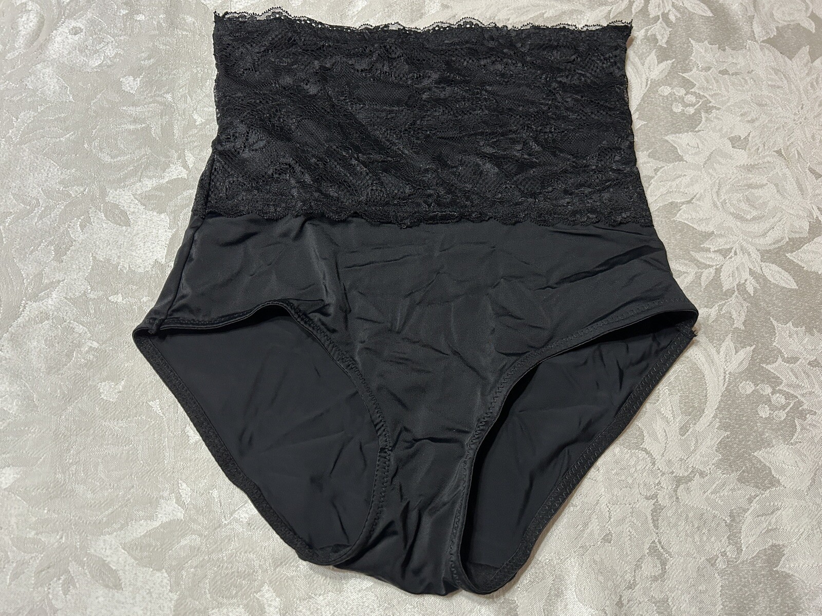 Instant Shaping By PLUSFORM 7301 Hi Waist Lace XL Black Shaping Brief Panties