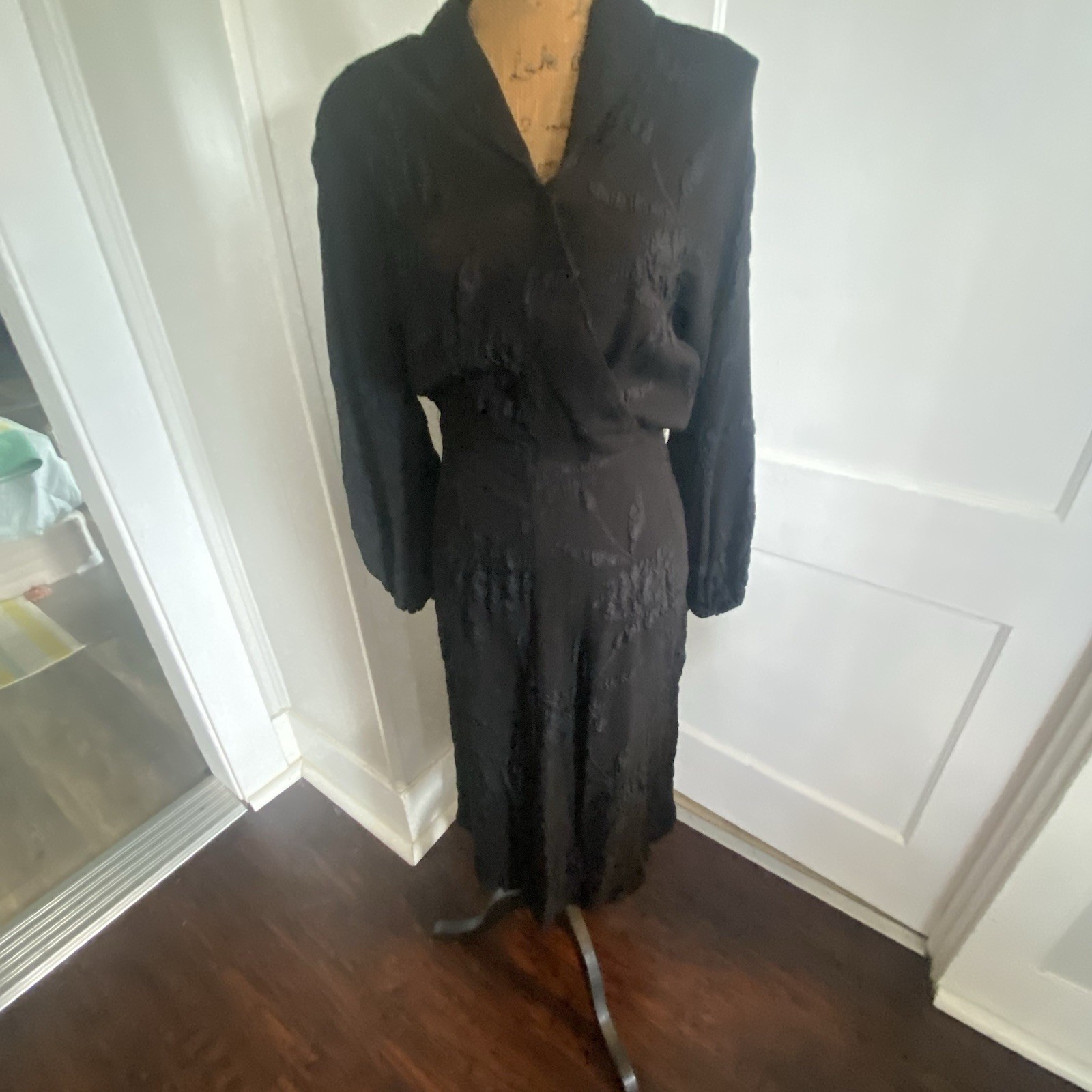 Vintage 1940’s Paul Sachs Original Fit & Flare Dress Black Lace 40” Chest
