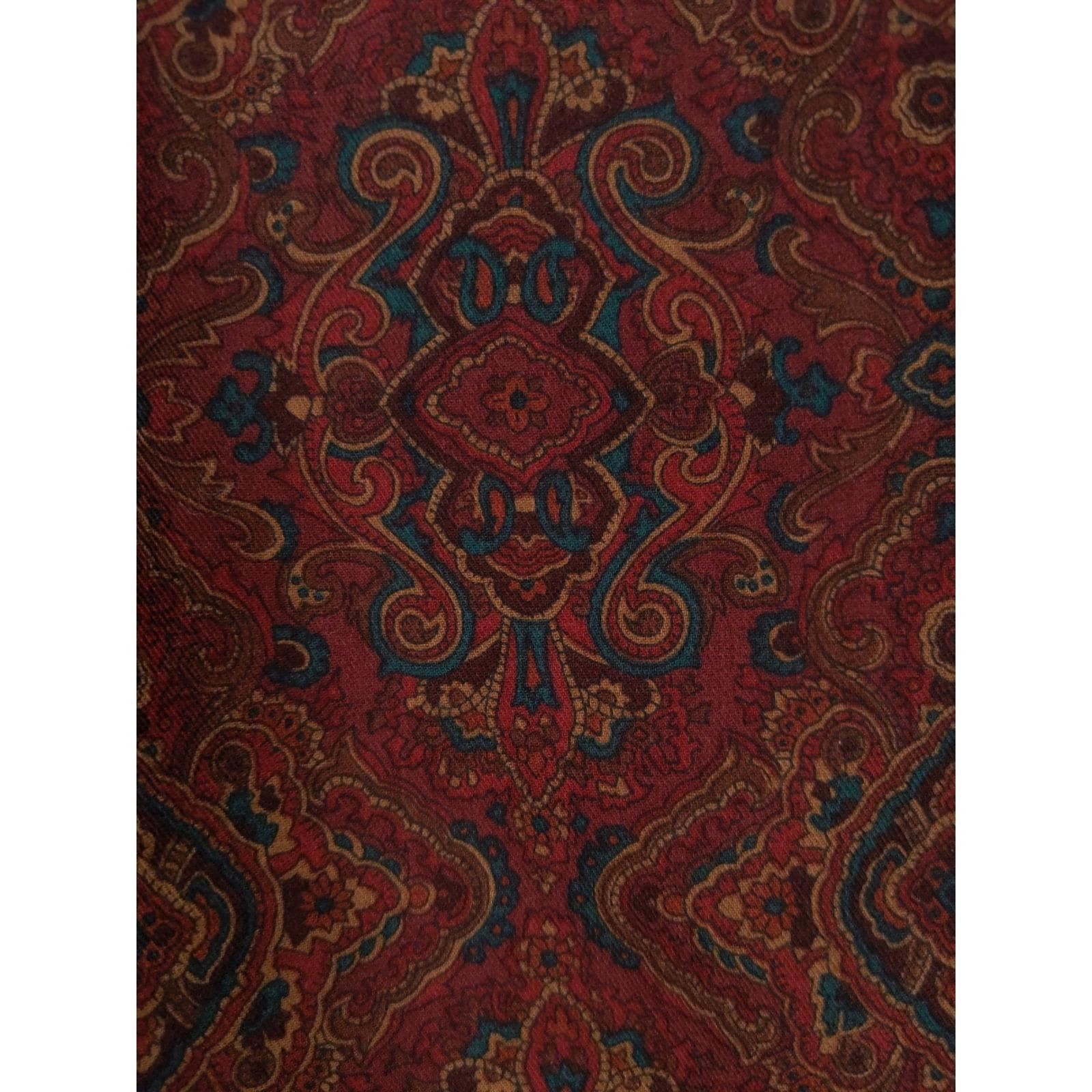 vtg Brooks Brothers Midi Skirt Womens 12 High Waist Burgundy Paisley Pleated