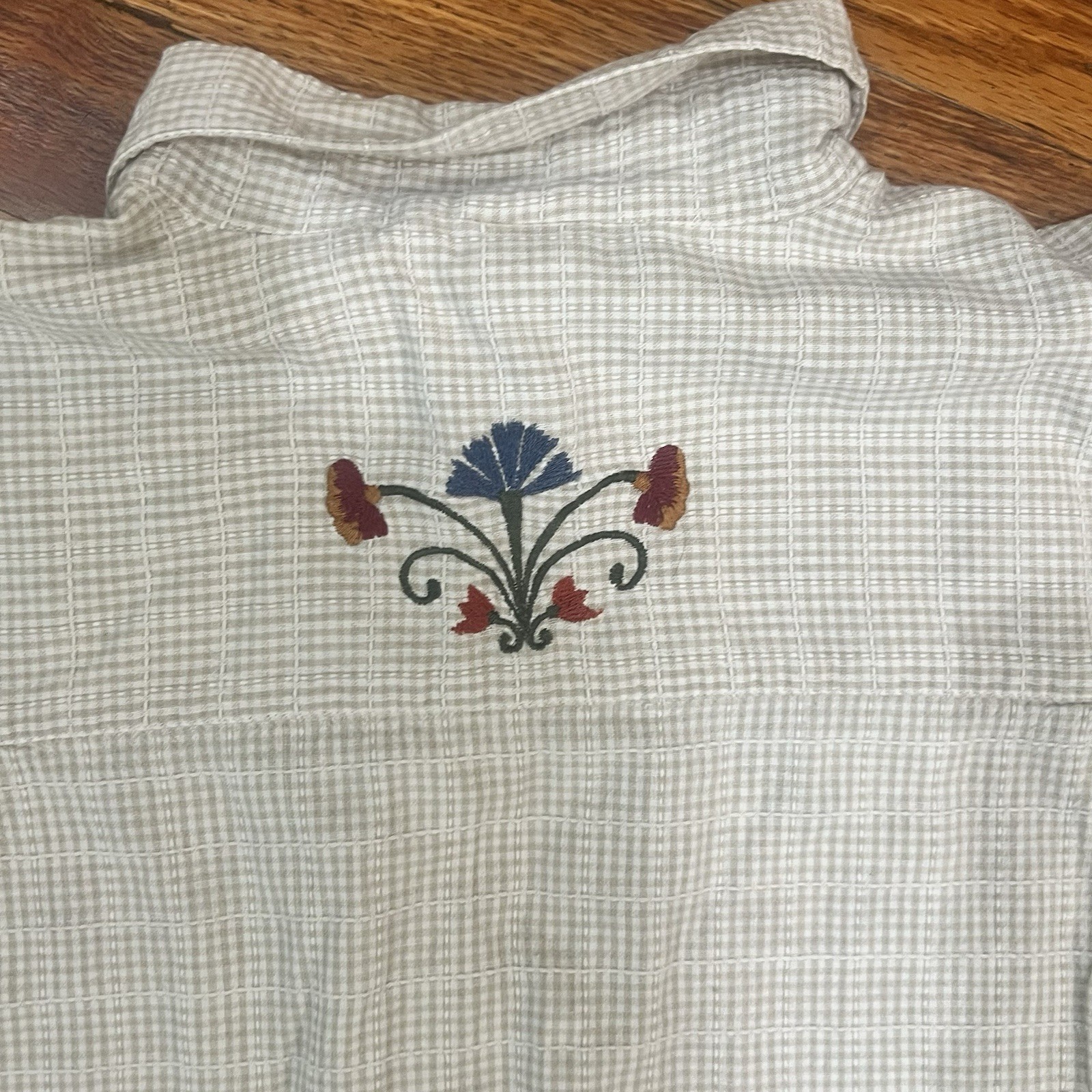 Vintage 90s maggie & max Embroidered Button Up Shirt Womens 1X Cottagecore