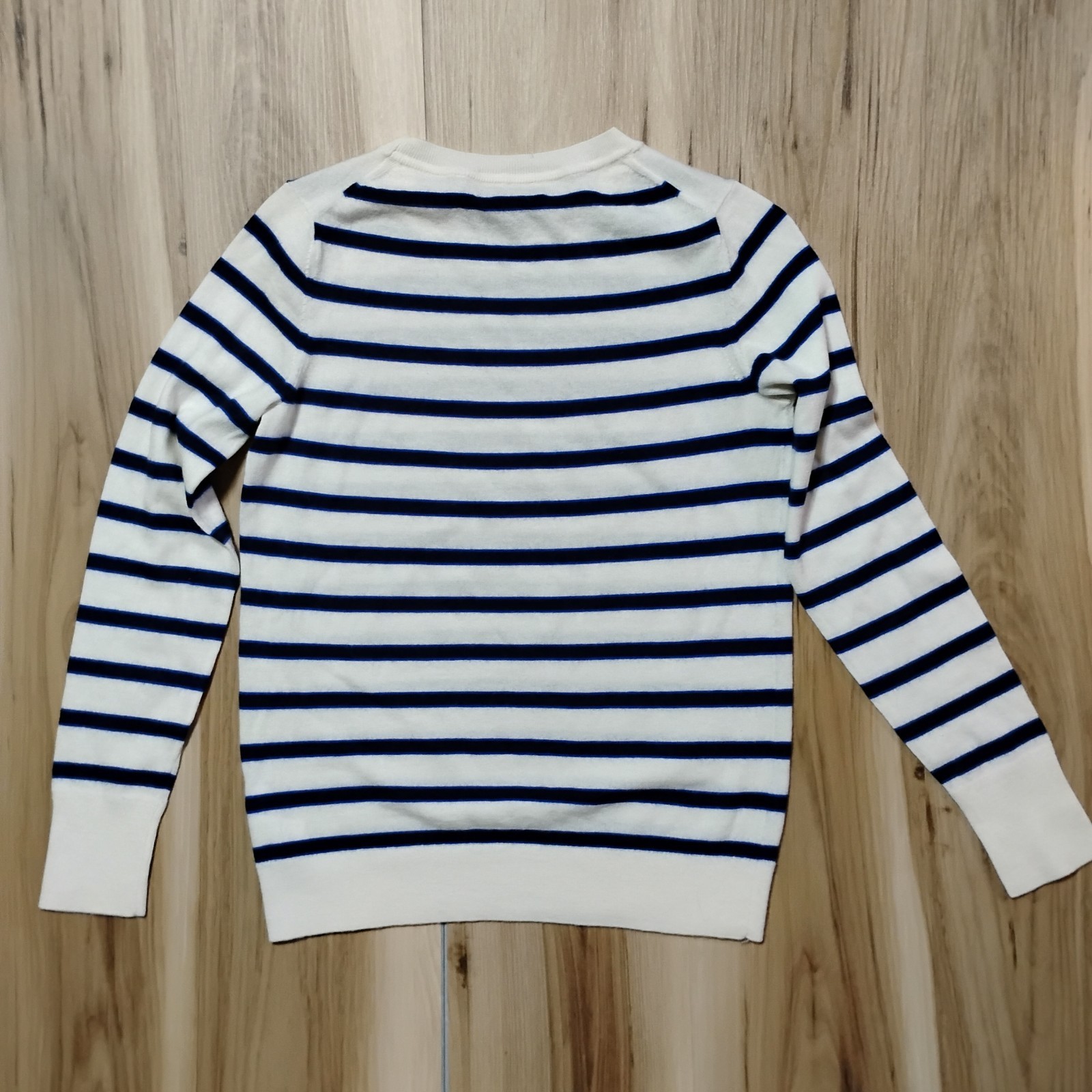 Vtg Banana Republic 100% Extra Fine Merino Wool Stripe Sweater Crew Women’s SM