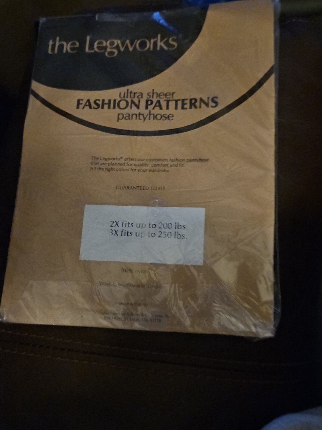 Pantyhose Black Sheer Fashion Dots Pattern Womens Sz 2x Nylon Vinta The Legwork